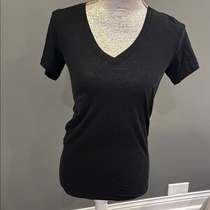 Black V-Neck Women's Top
